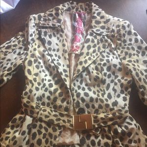 L.A.M.B Gwen Stefani Leopard Belted Coat